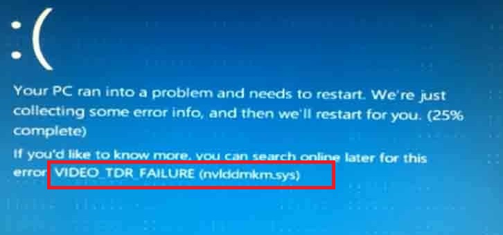 Video_TDR_Failure Nvlddmkm.sys Error