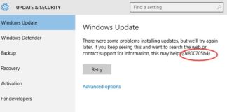 Windows Update Error 0x800705b4