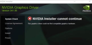 NVIDIA Installer Cannot Continue Error