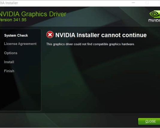 NVIDIA Installer Cannot Continue Error