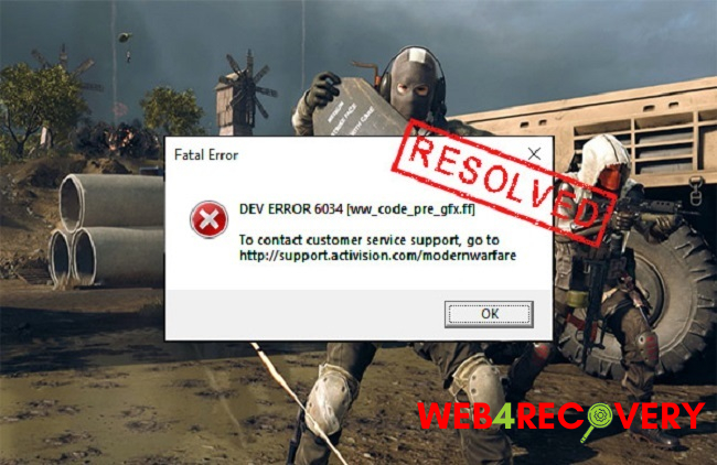 Cod Modern Warfare Dev Error 6034 XBox