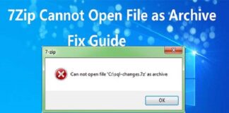 Cannot Open File as Archive