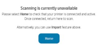 HP Smart Scanning is Currently Unavailable