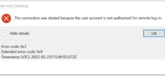 The Connection Was Denied Because The User Account is Not Authorized For Remote Login