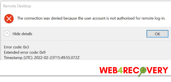 The Connection Was Denied Because The User Account is Not Authorized For Remote Login