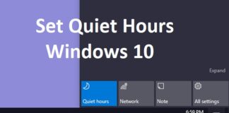 Set Quiet Hours Windows 10