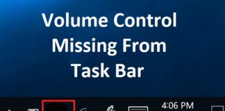 Volume Control Missing From Task Bar